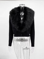 Elowen Fur Collar Cardigan