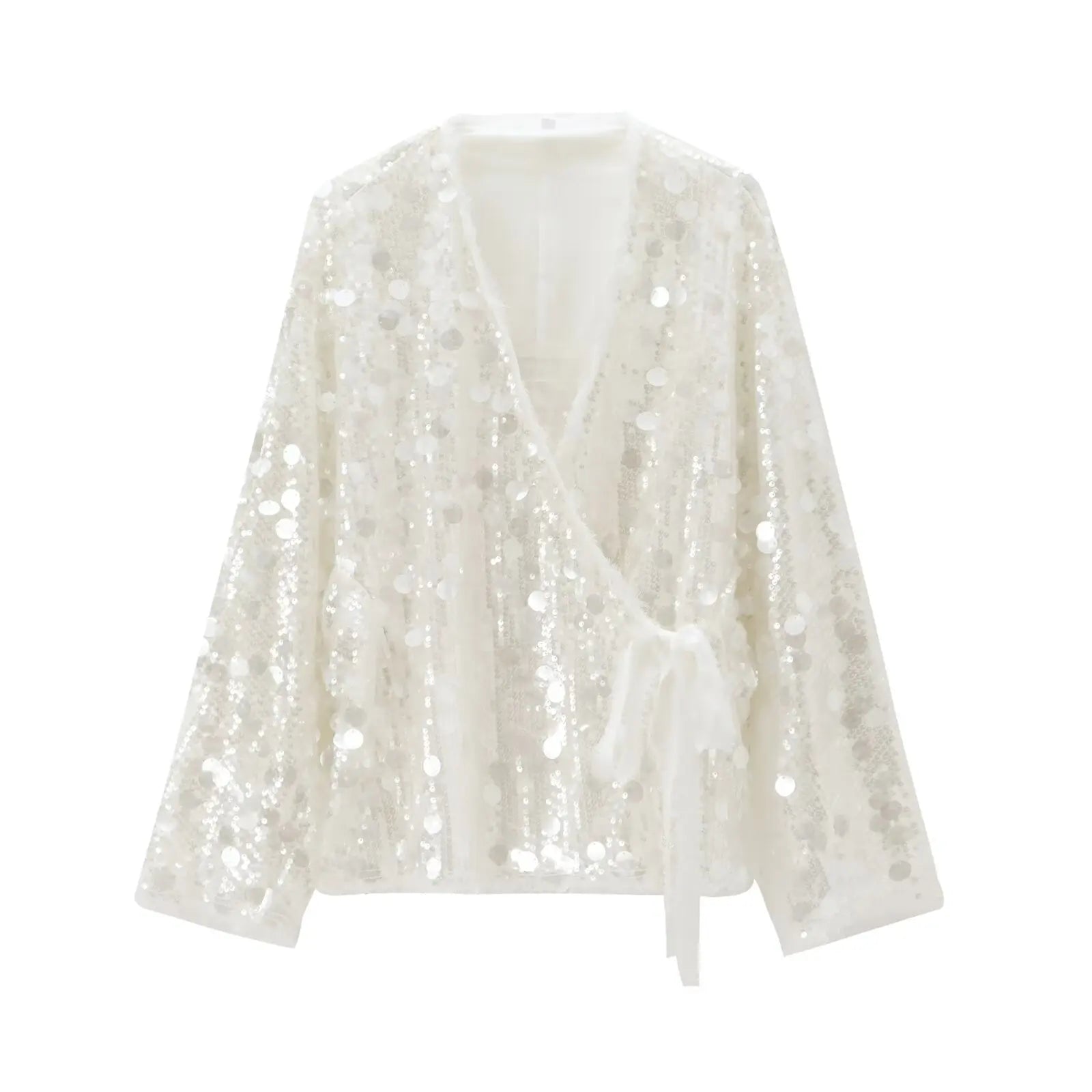 Sequin Kimono Wrap Jacket