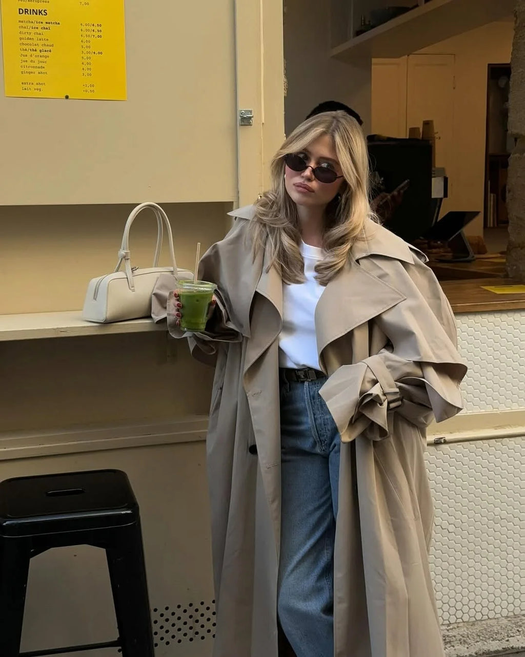 Women’s Lace-Up Long Trench Coat