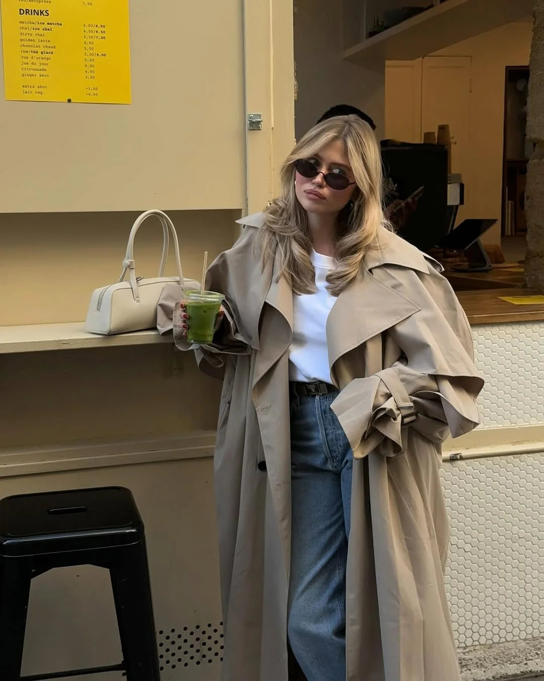 Women’s Lace-Up Long Trench Coat