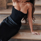 Satin Pleated Dress