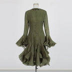 Women’s High Waist Ruffle Dress