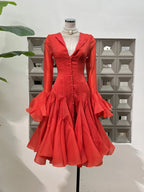 Women’s High Waist Ruffle Dress