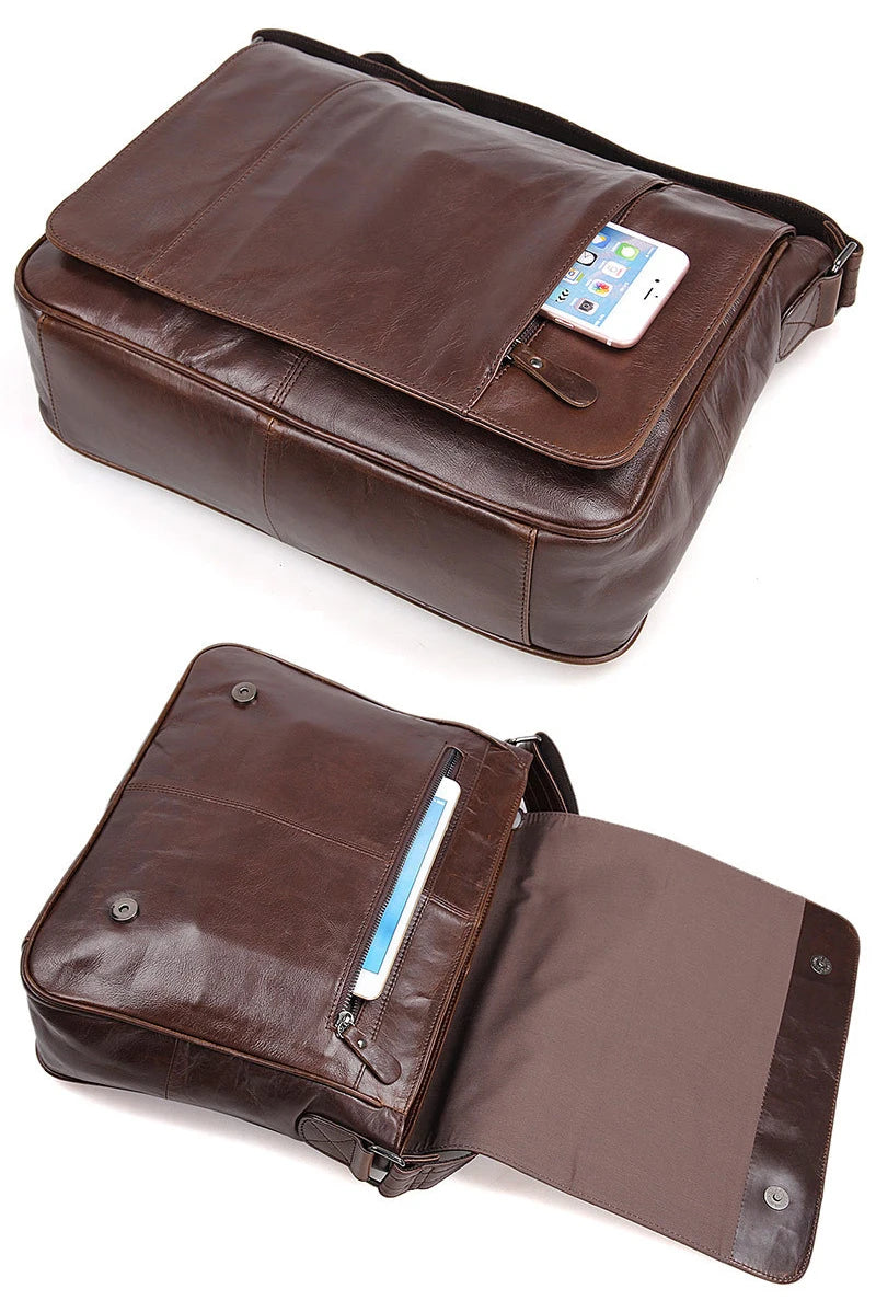 Leon Leather Messenger Bag