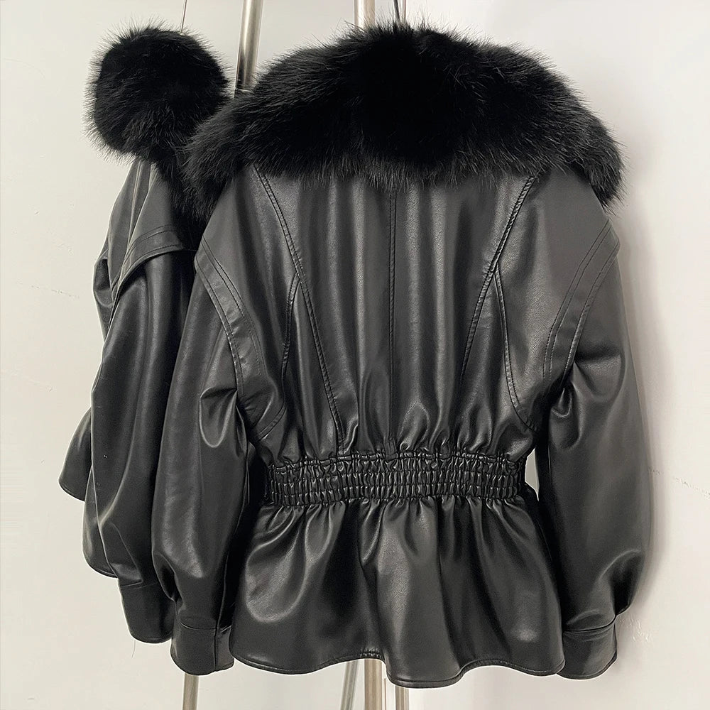 Agnes Faux Fur Leather Jacket