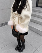 Aureline Fox Fur Wool Coat