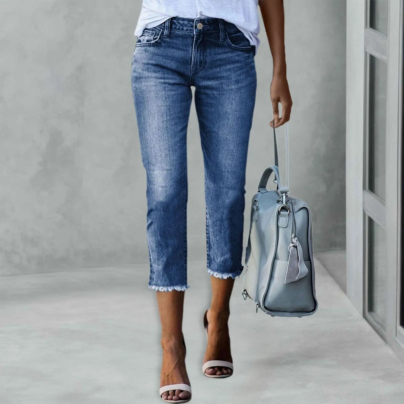 Slim Fit Distressed Denim Jeans