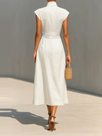 Clara Pleated Midi Dress
