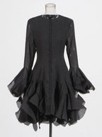 Women’s High Waist Ruffle Dress