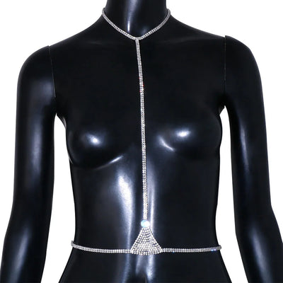 Crystal Chest Chain Necklace