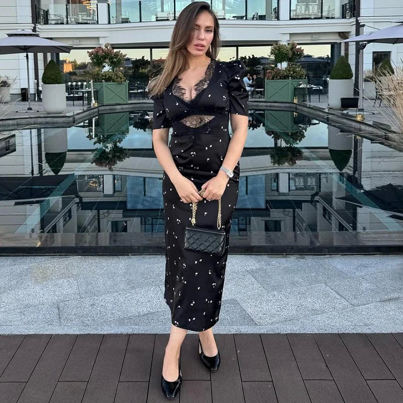 Women’s Hollow Lace Party Dress