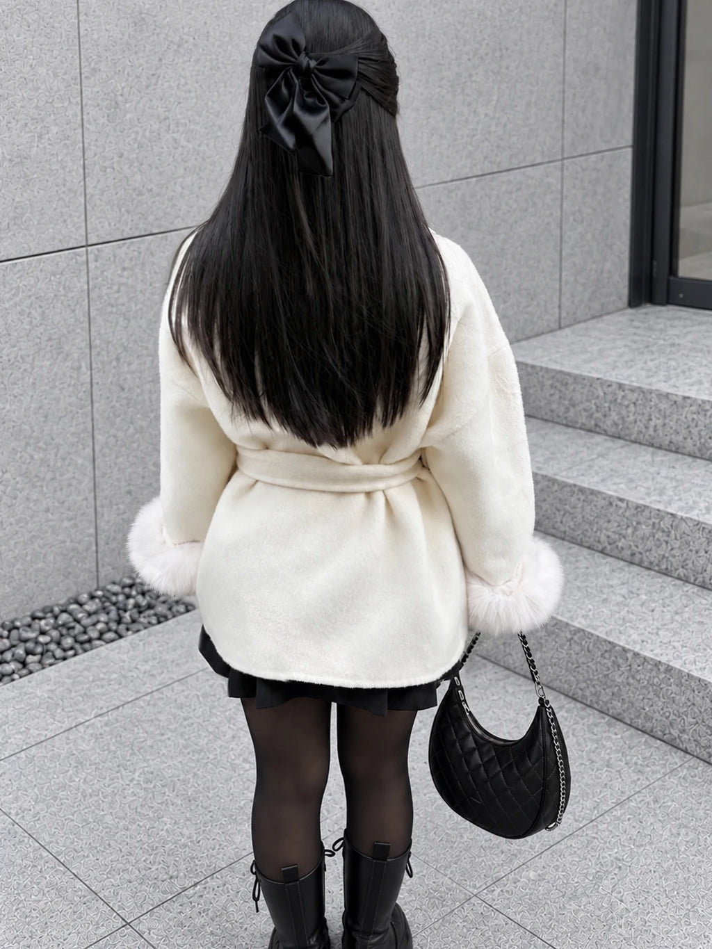 Aureline Fox Fur Wool Coat