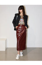 Aurora Leather Midi Skirt