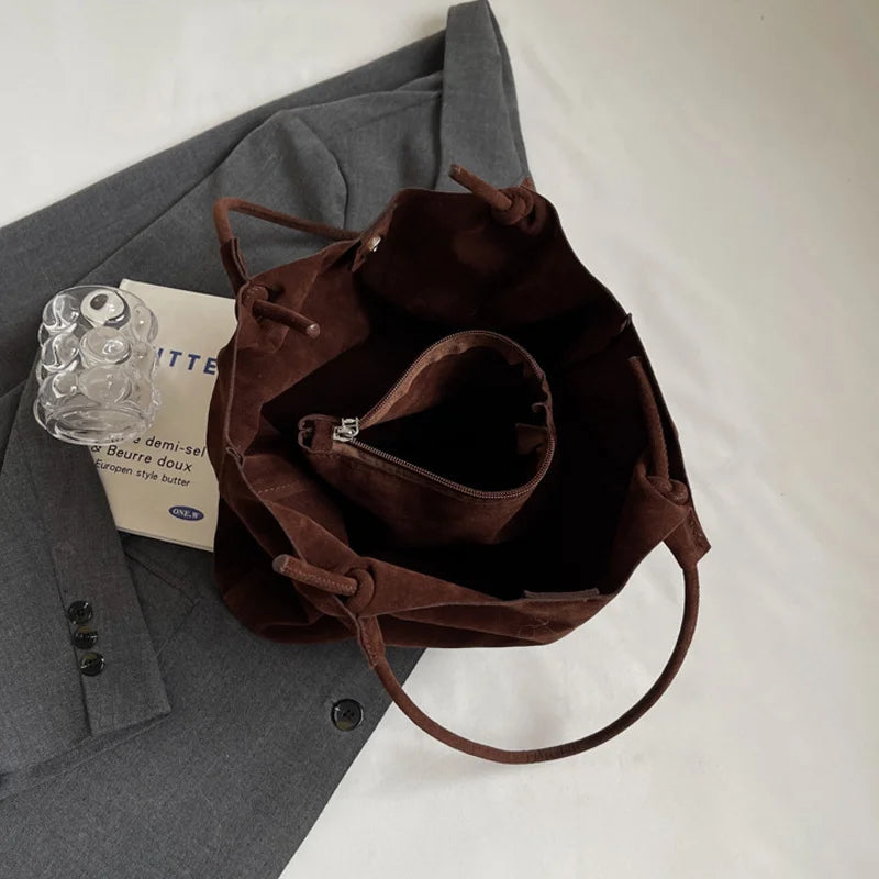 Isabelle Suede Shoulder Tote