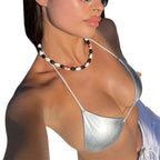 Metallic Silver Bra