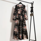 Bohemian Floral Chiffon Maxi Dress