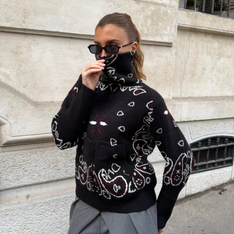 Women’s Jacquard Zip Cardigan