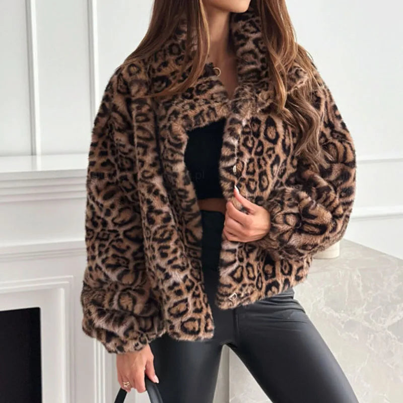 Zarae Leopard Print Cardigan Coat