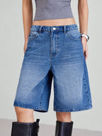 High-Waist 5-Piece Denim Shorts