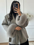 Aureline Fox Fur Wool Coat