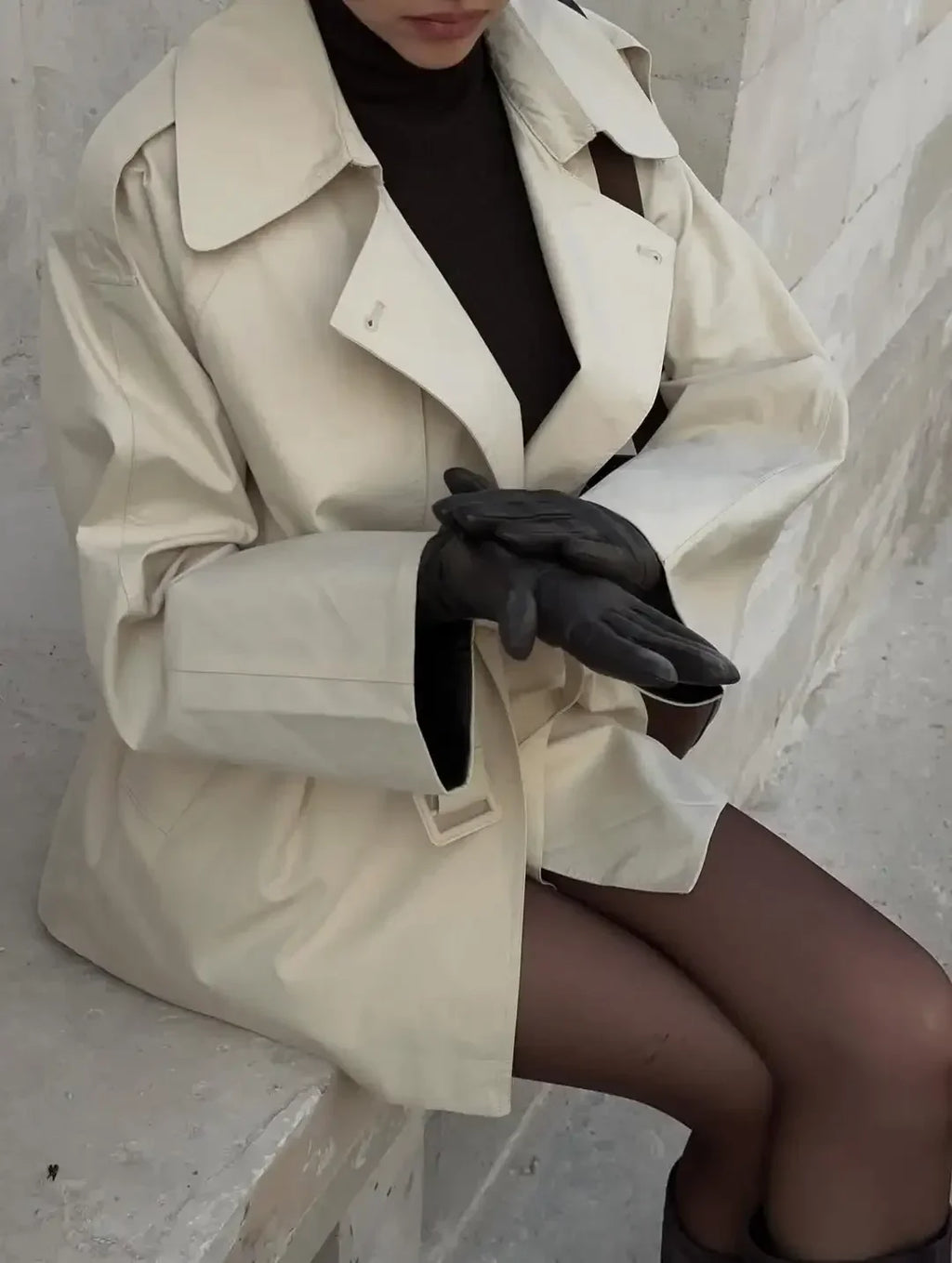 Women’s Belted Short Trench Coat