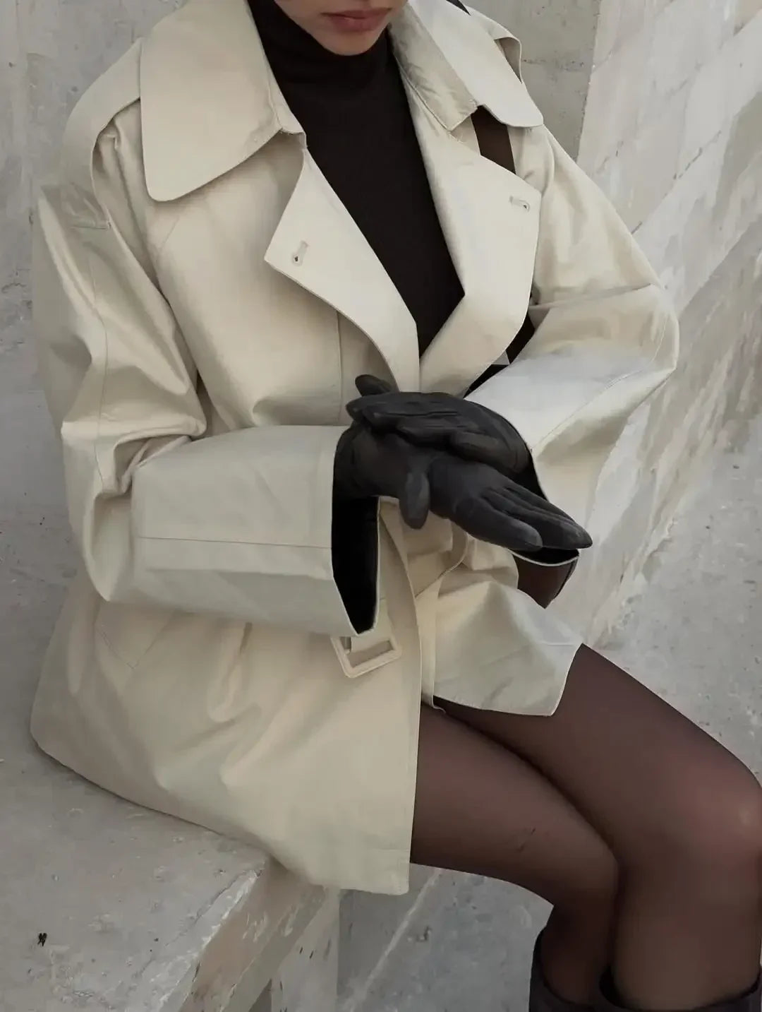 Women’s Belted Short Trench Coat