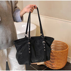 Mirella Suede Buckle Tote Bag