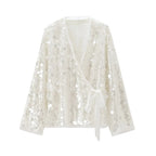 Sequin Kimono Wrap Jacket