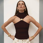 Turtleneck Knit Tank Top