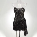 Women’s Strapless Lace Evening Dress