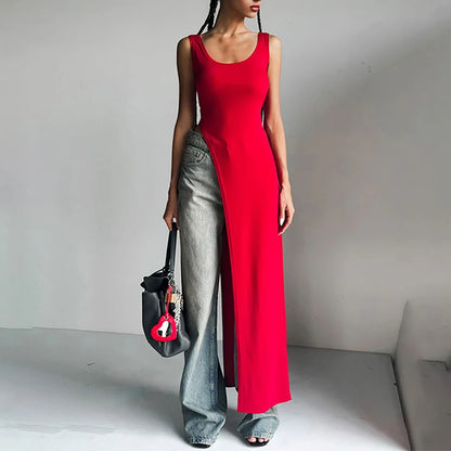 Sleeveless Asymmetric Long Top