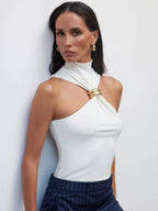 Turtleneck Knit Tank Top