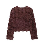Textured O-Neck Jacket