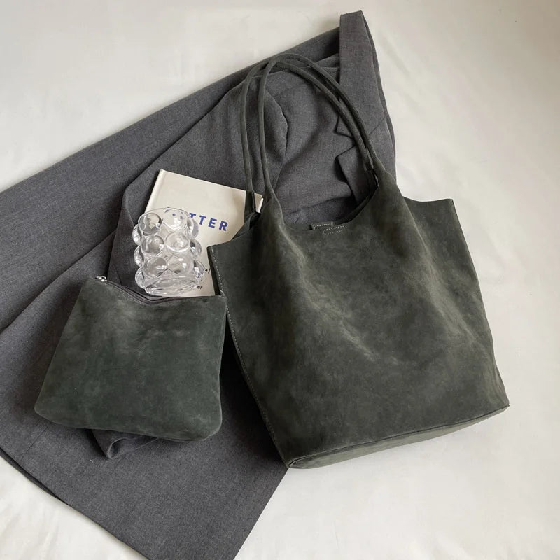 Isabelle Suede Shoulder Tote