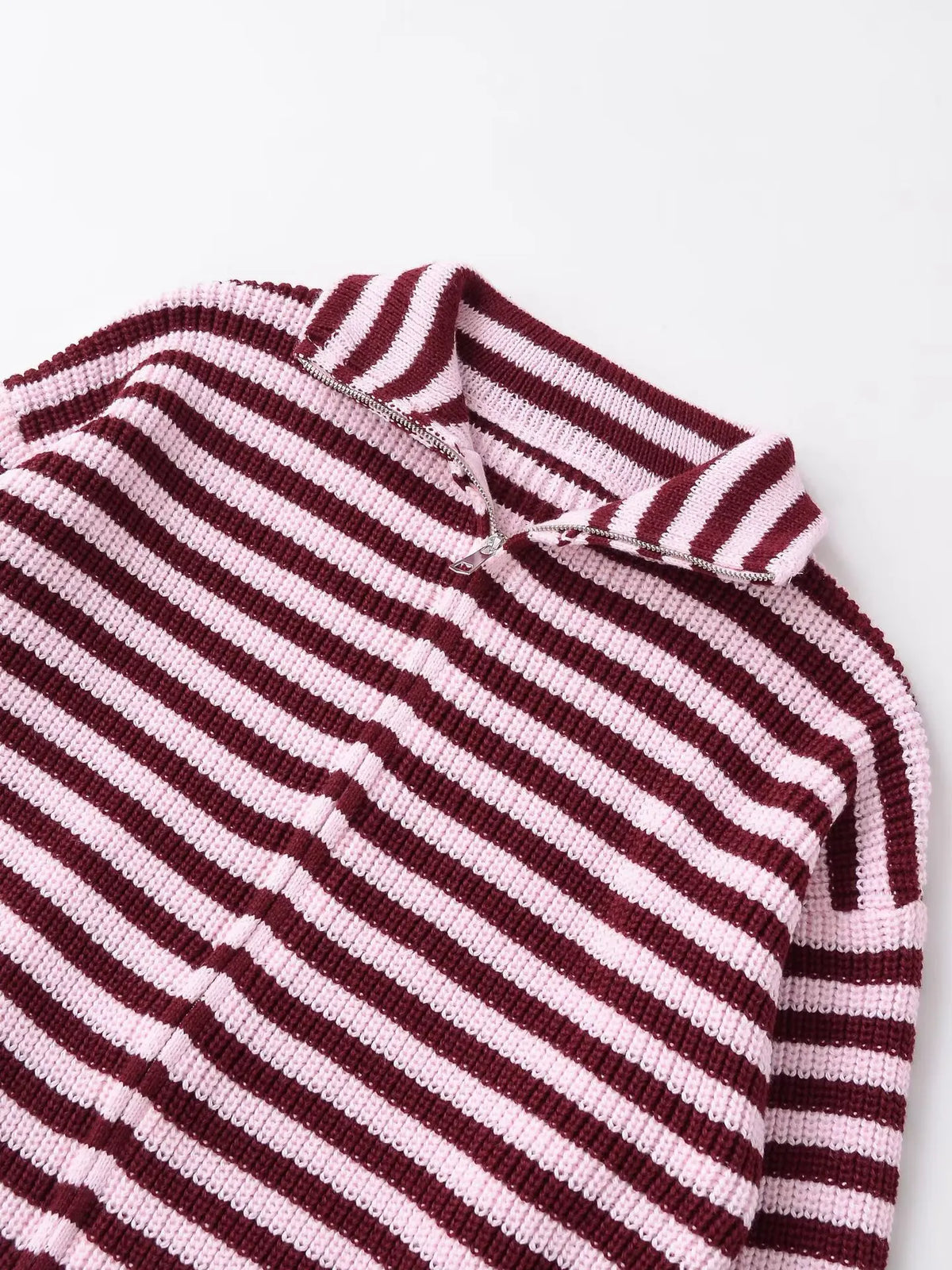 Rosalie Striped Zip-Up Cardigan