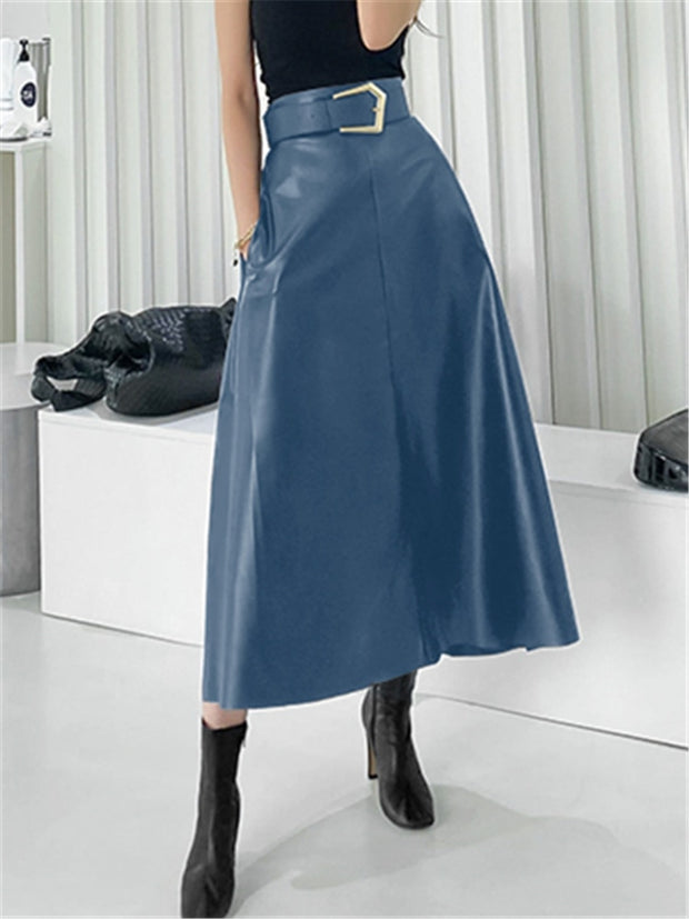 Leather Long Skirt
