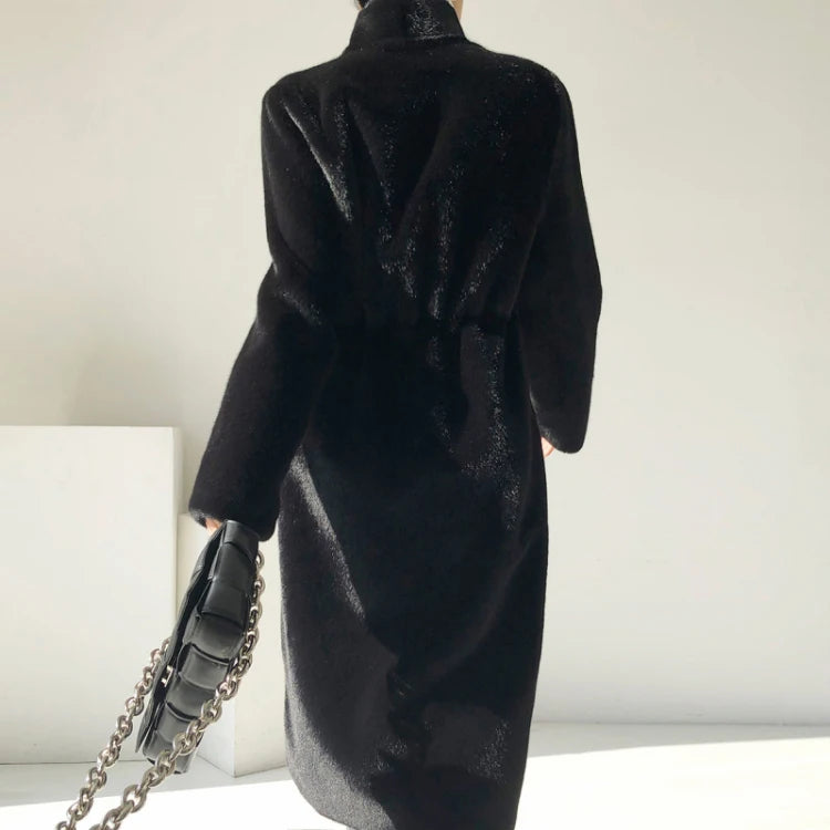 Vivienne Long Faux Mink Coat