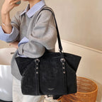 Mirella Suede Buckle Tote Bag