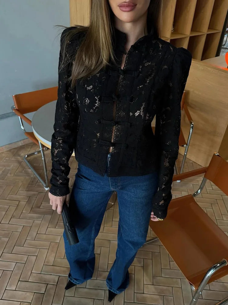 Women’s Lace Printed Blouse