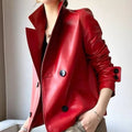Red Faux Leather Jacket