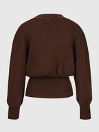 V-neck Single Button Sweater