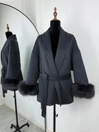 Aureline Fox Fur Wool Coat