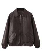 Retro Moto Faux Leather Jacket