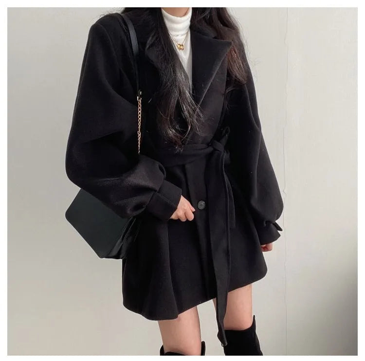 Isadora Lace-Up Wool Coat