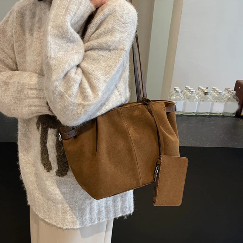 Maribel Suede Bucket Tote