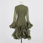 Women’s High Waist Ruffle Dress
