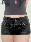 Rivet Leather Shorts