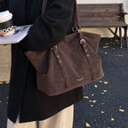 Mirella Suede Buckle Tote Bag