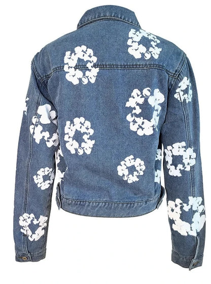 Floral Print Denim Jacket