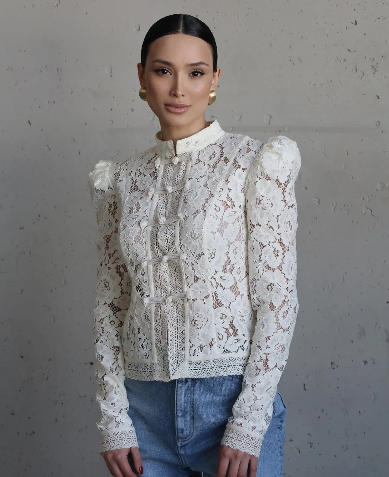 Women’s Lace Printed Blouse